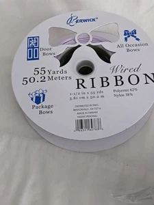 14 Yard Ribbon Berwick Wired Ribbon 1.5 Inches Light and dark Purple stripes - Picture 1 of 2