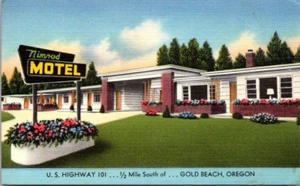 GOLD BEACH, OREGON - NIMROD ROADSIDE MOTEL - POSTAL DE LINO VINTAGE - Imagen 1 de 2
