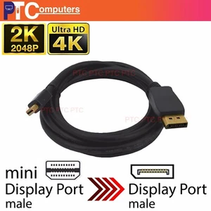 1.8m Mini DP to DisplayPort DP Cable Gold Plated Male to Male 4K*2K Resolution - Picture 1 of 10
