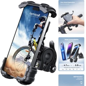 Adjustable Bike Phone Mount - Shockproof Holder for iPhone & Galaxy Devices - Picture 1 of 9