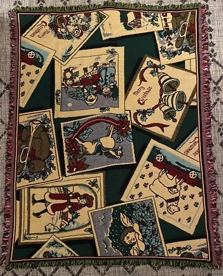 VTG Northwest Company Christmas Holiday Throw Blanket  55"x42" Fringe Edge USA - Image 1 of 4