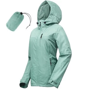 Packable Rain Jacket Women Lightweight Waterproof Raincoat With Hood Cycling Bik - Picture 1 of 6