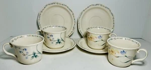 Noritake AMERICAN FLOWERS Cup & Saucer Set LOT OF 4 Gala Cuisine 7912, 8oz cups - Picture 1 of 7