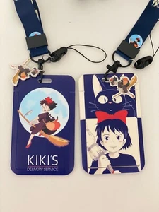 Kikis delivery service black cat Jiji Kawaii charm  ID card holder purse LANYARD - Picture 1 of 7