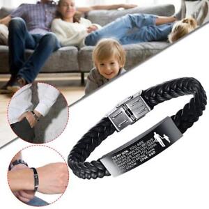 To My Son Braided Leather Men Bracelet Father Inspirational Gift Hot  Prof