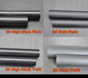 3k Carbon Fiber Tube x 500mm 20mm 21 22mm 23 24mm 25mm 26mm 27mm 28mm 29 30mm ES - Picture 1 of 4
