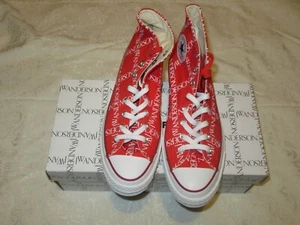 Converse x JWA JW Anderson ct70 Grid Print Chuck 70 Hi Red Flame Scarlet Sz 9.5 - Picture 1 of 12