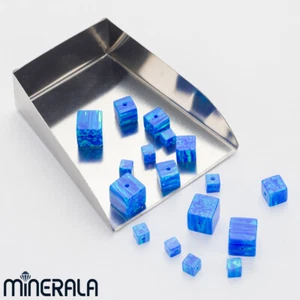 BLUE SYNTHETIC LAB CREATED OPAL CUBE LOOSE BEADS 3mm-8mm FULL DRILL WP002A6 - Picture 1 of 3