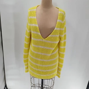 Banana Republic 100% italienischer gelber Leinenpullover - Größe L - Bild 1 von 13