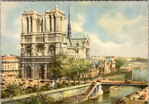 Postal París Francia Iglesia de Notre-Dame - Imagen 1 de 2