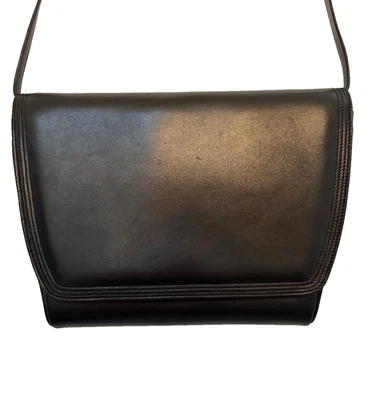 Vintage Salvatore Ferragamo Designer Black Leather Crossbody Clutch Handbag Y2K - Image 1 of 4