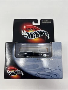 2001 100% Hot Wheels  '57 FORD FAIRLANE #32/49 Black 1:64 White Wall #52576 - Picture 1 of 8