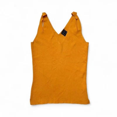 Dué Per Dué Marigold Orange Knit Sleeveless Stretchy Tank Top Women's Small - Image 1 of 4