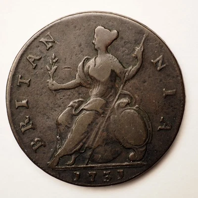 1731    GREAT BRITIAN 1/2 PENNY**NICE**FREE SHIPPING M9784 - Image 1 of 2