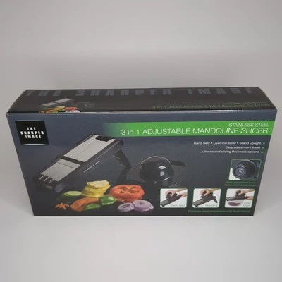 Sharper Image 3 in 1 Adjustable Mandoline Slicer Stainless Steel New Open Box - Image 1 of 4