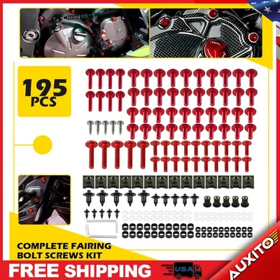 Red Complete Screws Fairing Bolt Set For Ninja Kawasaki ZX12R ZX6R 7R ZX9R ZX14 - Image 1 of 4