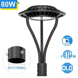 80W LED Post Top Light Outdoor Commercial Street Garden Pole Fixture w/Photocell - Picture 1 of 10