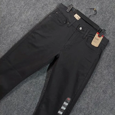 Levi's 513 Slim Straight Jeans Mens 31x32 Black Stretch Denim Zip Fly Pants - Image 1 of 4