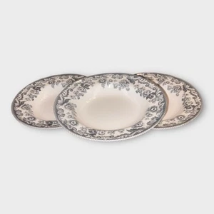 Spode Delamere Rural 3x Cuencos con Borde 9” Gris Hecho en Inglaterra Buen Estado - Imagen 1 de 9