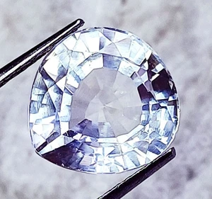 Certified Natural White Sapphire 10.80 Ct Loose Gemstone Pear Shape - Picture 1 of 7