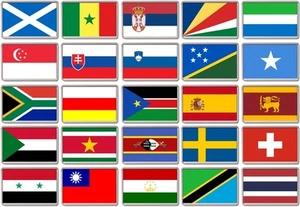 FRIDGE MAGNET - WORLD FLAGS (Various) Large , S to T - Picture 1 of 27