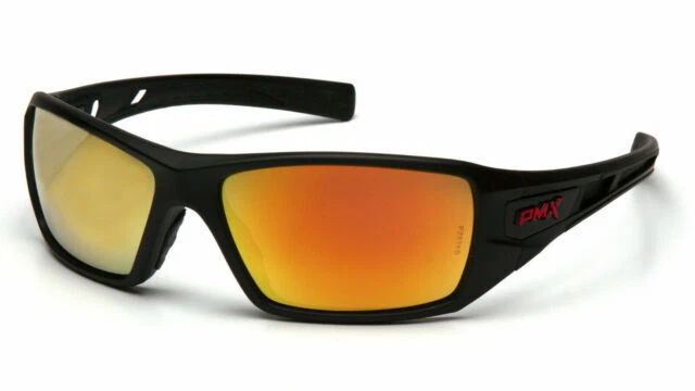 Pyramex SBRF10445D Safety Glasses - Black Frame / Ice Orange Mirror Lens