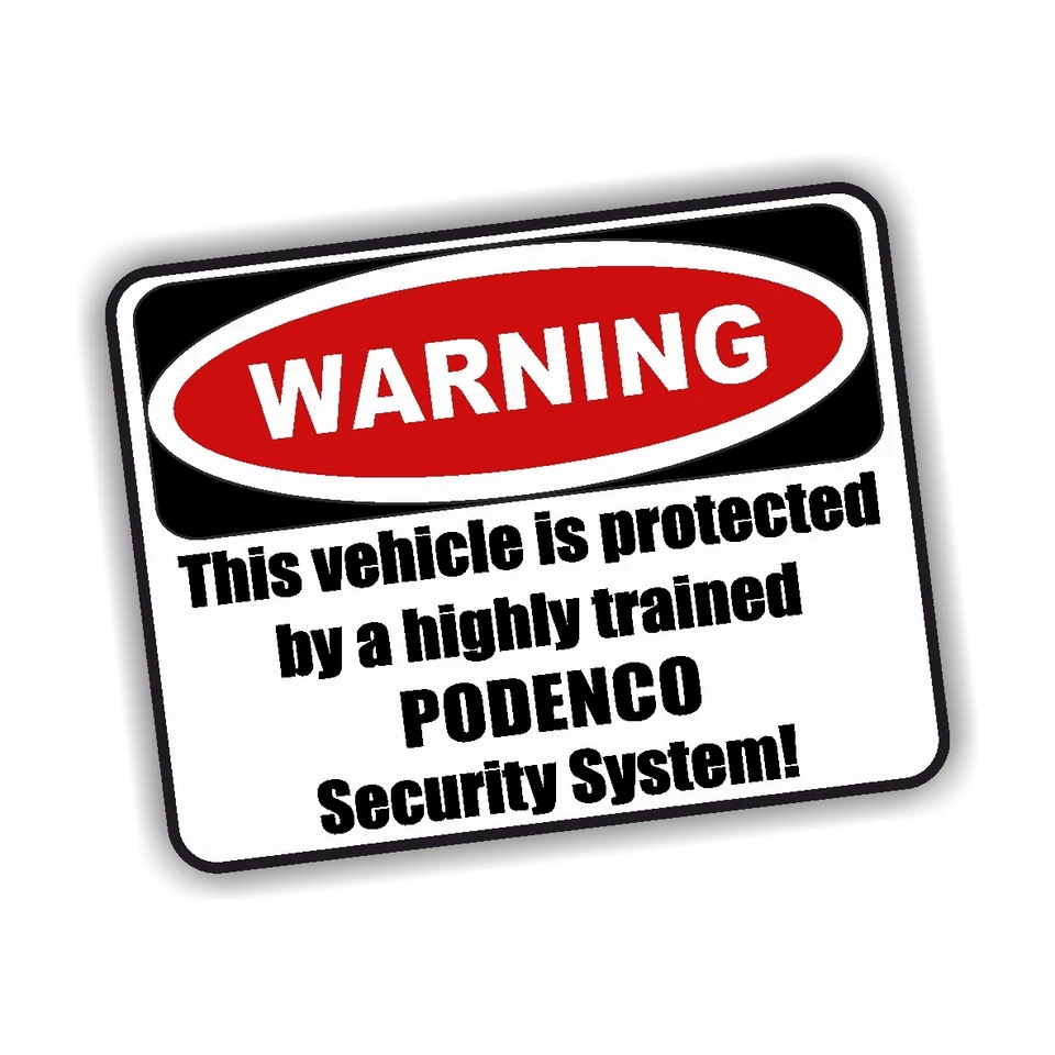 Auto Aufkleber WEIß Warning PODENCO Warnaufkleber Siviwonder Folie Hund  - Bild 1 von 1