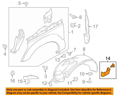 FORD OEM 11-16 F-250 Super Duty Fender Fender Components-Lower Cover BC3Z16N454A - Image 1 of 2