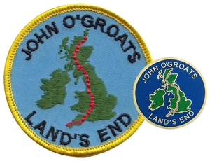 John O'Groats to Land's End Embroidered Patch & Pin Badge Set - Picture 1 of 7