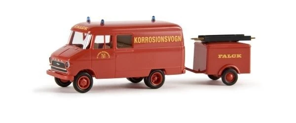 BREKINA 35611 Opel Blitz 1959 Falck + Anhänger - HO 1:87 - Immagine 1 di 1