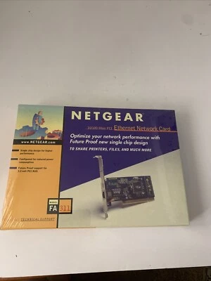 NETGEAR Fast Ethernet PCI Adapter Network Card -Model FA 311 —- NIB - Image 1 of 4