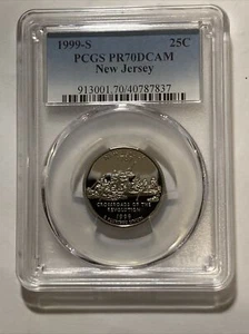 1999 S NEW JERSEY PROOF STATE QUARTER PR70 DCAM PCGS - Picture 1 of 2