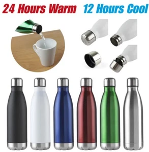 500ml Insulated Metal Bottle Double Walled Flask 24 hours Cold 12 Hours Hot - Picture 1 of 12