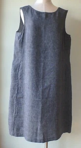 FLAX Designs   Linen  Shift Dress   2G  & 3G  NWT  Diana Dress  LICORICE - Picture 1 of 9