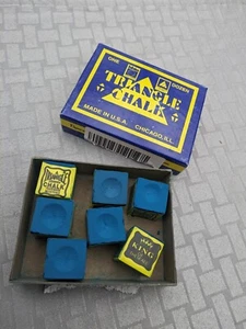 Boxed X7 Blue Triangle Snooker Pool Chalks New Free UK P/P - Picture 1 of 1