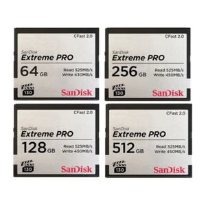 SanDisk Extreme PRO CFast 2.0 64GB 128GB 256GB 512GB Memory Card 525MB/s Read CF - Picture 1 of 9