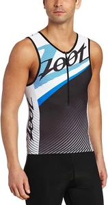 ZOOT Performance Tri Triathalon Spandex Reißverschluss Tank Gesäßtaschen blau schwarz weiß S - Bild 1 von 3