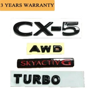4pcs For CX-5 AWD SKYACTIV G Turbo Rear Replace Sticker Badge Emblem Black & Red - Picture 1 of 1