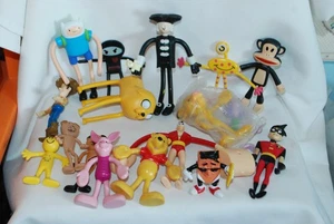 Vintage Bendy Bendable Rubber Toy Figures 4” Mixed Lot of 17 - Picture 1 of 11