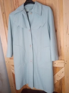 Chaqueta abotonada vintage años 70 para mujer Jerold azul claro poliéster defecto grande - Imagen 1 de 6