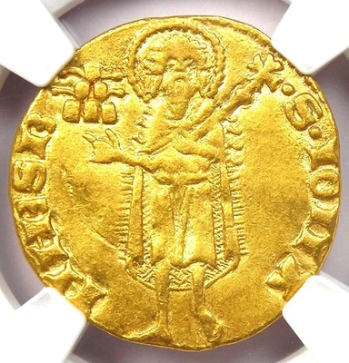 1252-1422 Italy Gold Florin Florence Coin FR-275 - Certified NGC AU Details - Image 1 of 4