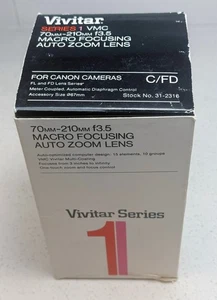 Vivitar Series 1 VMC 70-210mm f/3.5 Lens for Canon FD w/ Box & Caps - Picture 1 of 8