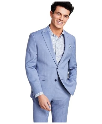 Traje Chaqueta Blazer Bar Iii Para Hombres Calce Ajustado 44 R Azul Polvo Sólido Foto 1 de 2