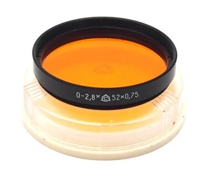 USSR Russian O-2.8x 52x0.75 Orange Filter for Zenit / Kiev, Cased - UK Dealer - Picture 1 of 4