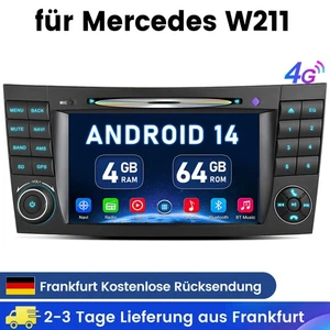 Autoradio 64GB Android 14 DAB+ Carplay GPS Navi Mercedes Classe E/CLS W211 W219 - Foto 1 di 16