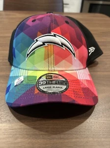 2023 Crucial Catch Los Angeles Chargers New Era 39THIRTY NFL Sideline Hat L-XL - Picture 1 of 8