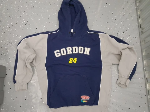 Chase Authentics Jeff Gordon Mens Medium M Blue #24 Hoodie Sweater Embroidered Cover