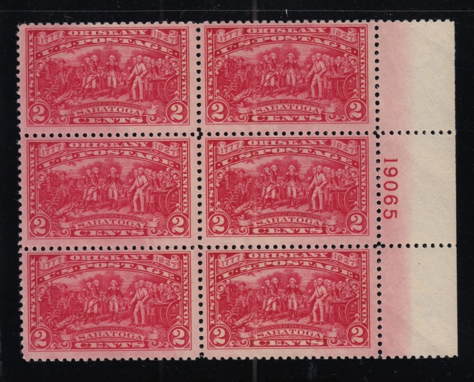 1927 Sc 644 Saratoga Burgoyne Campaign Oriskany MNH full OG plate block of 6 - Image 1 of 1