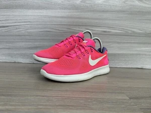 Nike Free RN Trainers Size 5.5 Running Shoes Womens Pink White Gym Run Sneakers - Picture 1 of 9