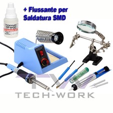 SALDATORE STAGNO ANALOGICO 48 W KIT RIPARAZIONE  FLUSSANTE TERZA MANO  PUNTE SMD